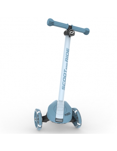 Hulajnoga Scoot&Ride Highwaykick 3S LED Steel (składana, świecące koła, sterowanie 2w1) + pasek do noszenia GRATIS