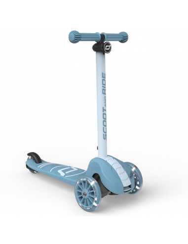 Hulajnoga Scoot&Ride Highwaykick 3S LED Steel (składana, świecące koła, sterowanie 2w1) + pasek do noszenia GRATIS