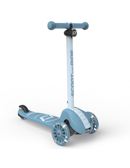 Hulajnoga Scoot&Ride Highwaykick 3S LED Steel (składana, świecące koła, sterowanie 2w1) + pasek do noszenia GRATIS