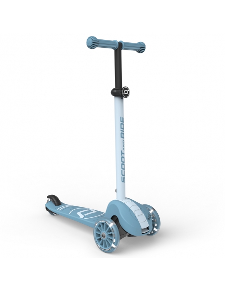 Hulajnoga Scoot&Ride Highwaykick 3S LED Steel (składana, świecące koła, sterowanie 2w1) + pasek do noszenia GRATIS