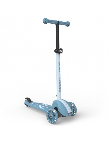 Hulajnoga Scoot&Ride Highwaykick 3S LED Steel (składana, świecące koła, sterowanie 2w1) + pasek do noszenia GRATIS