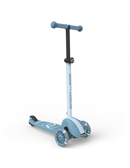 Hulajnoga Scoot&Ride Highwaykick 3S LED Steel (składana, świecące koła, sterowanie 2w1) + pasek do noszenia GRATIS