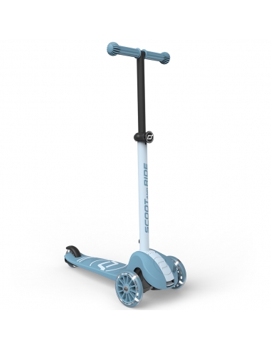 Hulajnoga Scoot&Ride Highwaykick 3S LED Steel (składana, świecące koła, sterowanie 2w1) + pasek do noszenia GRATIS