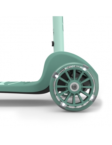 Hulajnoga Scoot&Ride Highwaykick 3S LED Forest (składana, świecące koła, sterowanie 2w1) + pasek do noszenia GRATIS