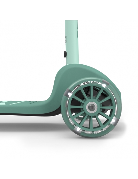 Hulajnoga Scoot&Ride Highwaykick 3S LED Forest (składana, świecące koła, sterowanie 2w1) + pasek do noszenia GRATIS