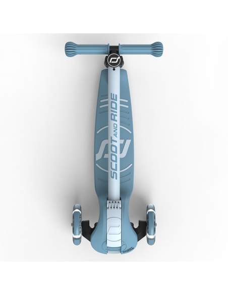 Hulajnoga Scoot&Ride Highwaykick 3S LED Steel (składana, świecące koła, sterowanie 2w1) + pasek do noszenia GRATIS