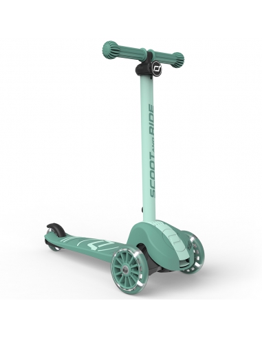 Hulajnoga Scoot&Ride Highwaykick 3S LED Forest (składana, świecące koła, sterowanie 2w1) + pasek do noszenia GRATIS