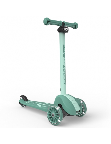 Hulajnoga Scoot&Ride Highwaykick 3S LED Forest (składana, świecące koła, sterowanie 2w1) + pasek do noszenia GRATIS