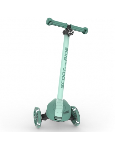 Hulajnoga Scoot&Ride Highwaykick 3S LED Forest (składana, świecące koła, sterowanie 2w1) + pasek do noszenia GRATIS