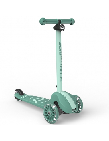 Hulajnoga Scoot&Ride Highwaykick 3S LED Forest (składana, świecące koła, sterowanie 2w1) + pasek do noszenia GRATIS