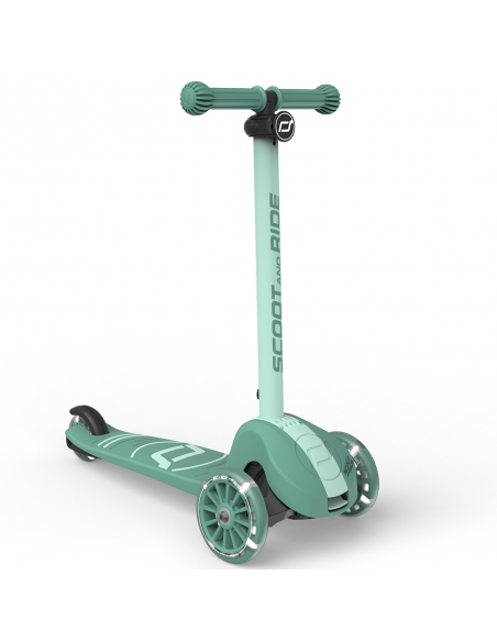 Hulajnoga Scoot&Ride Highwaykick 3S LED Forest (składana, świecące koła, sterowanie 2w1) + pasek do noszenia GRATIS