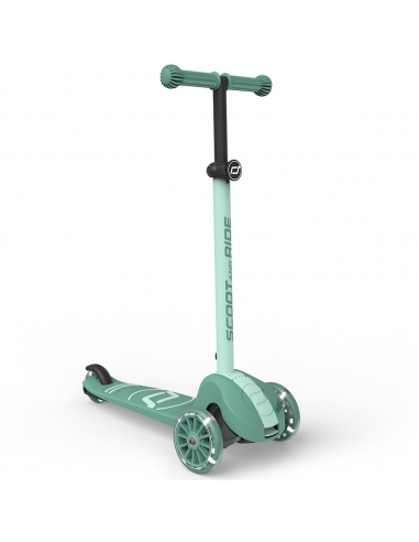 Hulajnoga Scoot&Ride Highwaykick 3S LED Forest (składana, świecące koła, sterowanie 2w1) + pasek do noszenia GRATIS