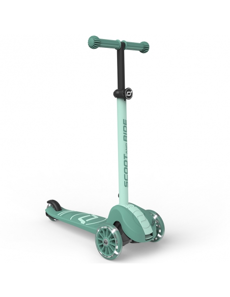 Hulajnoga Scoot&Ride Highwaykick 3S LED Forest (składana, świecące koła, sterowanie 2w1) + pasek do noszenia GRATIS