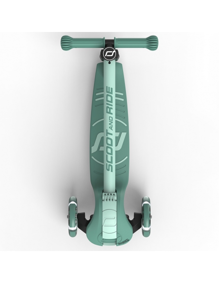 Hulajnoga Scoot&Ride Highwaykick 3S LED Forest (składana, świecące koła, sterowanie 2w1) + pasek do noszenia GRATIS