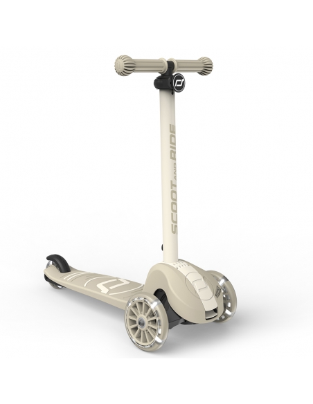 Hulajnoga Scoot&Ride Highwaykick 3S LED Ash (składana, świecące koła, sterowanie 2w1) + pasek do noszenia GRATIS