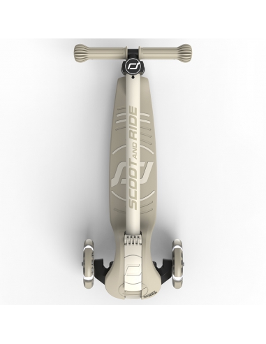 Hulajnoga Scoot&Ride Highwaykick 3S LED Ash (składana, świecące koła, sterowanie 2w1) + pasek do noszenia GRATIS