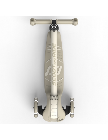 Hulajnoga Scoot&Ride Highwaykick 3S LED Ash (składana, świecące koła, sterowanie 2w1) + pasek do noszenia GRATIS