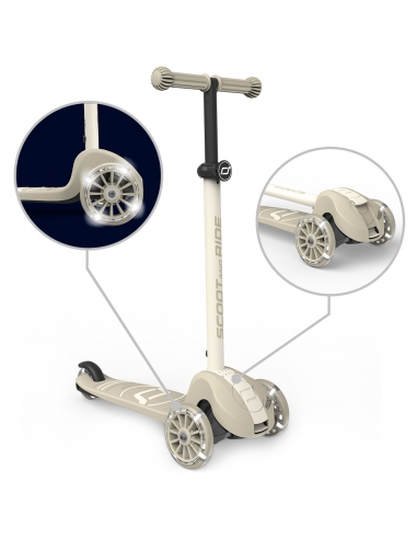 Hulajnoga Scoot&Ride Highwaykick 3S LED Ash (składana, świecące koła, sterowanie 2w1) + pasek do noszenia GRATIS