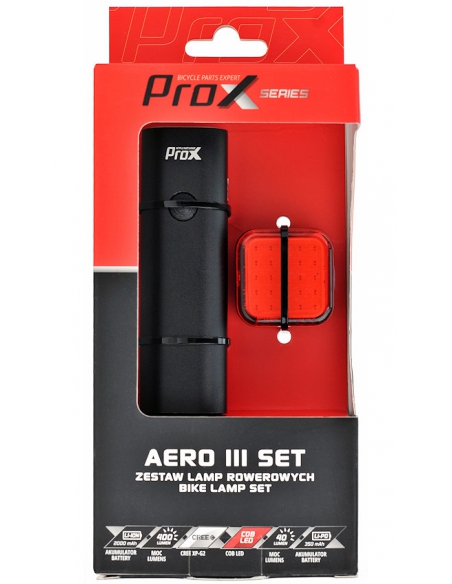 Lampki rowerowe (komplet przód i tył) ProX Aero III Set