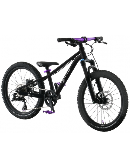 Rower dziecięcy KUbikes 20S MTB DISC Black/Laser-Purple - czarny z fioletowymi akcentami