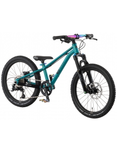 Rower dziecięcy KUbikes 20S MTB DISC Turquoise/Laser-Rainbow- turkusowy z tęczowymi akcentami