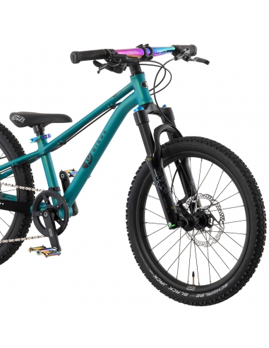 Rower dziecięcy KUbikes 20S MTB DISC Turquoise/Laser-Rainbow- turkusowy z tęczowymi akcentami