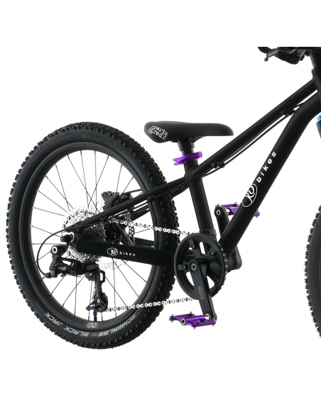 Rower dziecięcy KUbikes 20S MTB DISC Black/Laser-Purple - czarny z fioletowymi akcentami