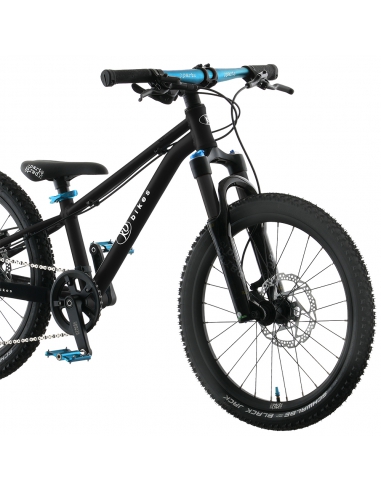 Rower dziecięcy KUbikes 20S MTB DISC Black/Laser-Blue - czarny z niebieski akcentami