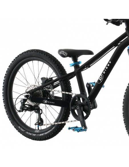 Rower dziecięcy KUbikes 20S MTB DISC Black/Laser-Blue - czarny z niebieski akcentami