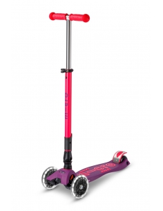 Hulajnoga Maxi Micro Deluxe Foldable NEON LED Ultra Pink (składana, świecące koła)