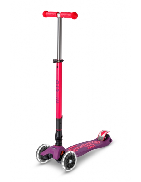 Hulajnoga Maxi Micro Deluxe Foldable NEON LED Ultra Pink (składana, świecące koła)