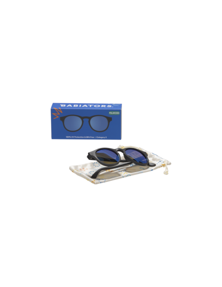 Okulary przeciwsłoneczne dla dzieci Babiators Polaryzacja Keyhole Jet Black 0-2+ (Cobalt Blue Mirrored Lenses)