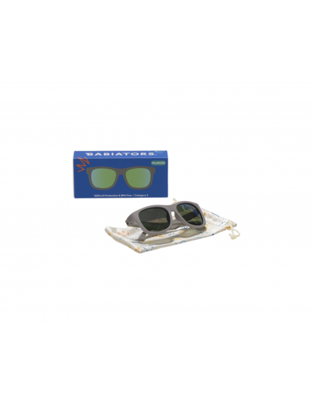 Okulary przeciwsłoneczne dla dzieci Babiators Polaryzacja Navigator Graphite Grey 0-2+ (Green Mirrored Lenses)