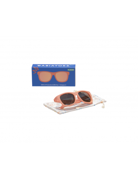 Okulary przeciwsłoneczne dla dzieci Babiators Polaryzacja Navigator Perfectly Papaya 3-5+ (Peach Mirrored Lenses)
