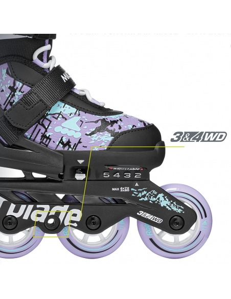 Rolki dziecięce Rollerblade MICROBLADE SL Black/Lavender/Light Blue