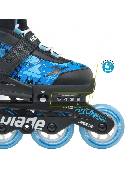 Rolki dziecięce Rollerblade MICROBLADE SL Black/Sky Blue