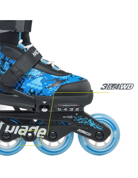 Rolki dziecięce Rollerblade MICROBLADE SL Black/Sky Blue