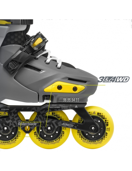 Rolki dziecięce Rollerblade APEX Charcoal/Yellow