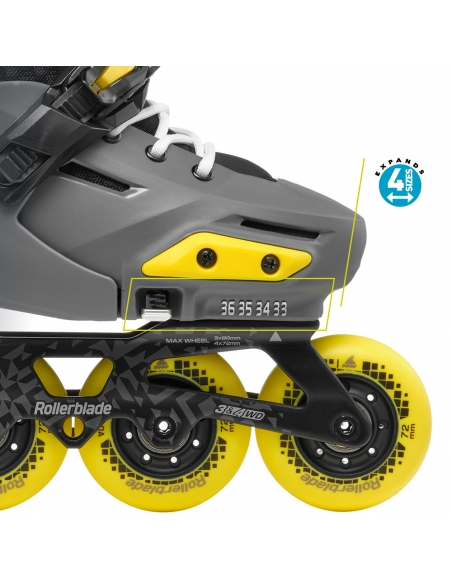 Rolki dziecięce Rollerblade APEX Charcoal/Yellow