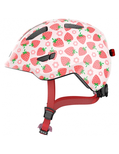 Kask dziecięcy Abus Smiley 3.0 LED Rose Strawberry