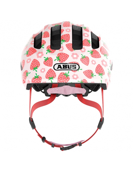 Kask dziecięcy Abus Smiley 3.0 LED Rose Strawberry