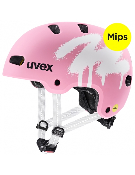 Kask Uvex Kid 4 Style MIPS Spray Strawberry Mat