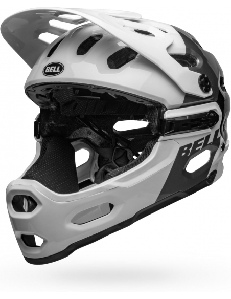 Kask rowerowy full face BELL SUPER 3R MIPS Matte White Black (odpinana garda)