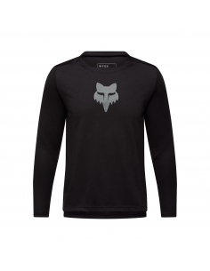 Koszulka rowerowa z długim rękawem FOX Junior Ranger Fox Head Black