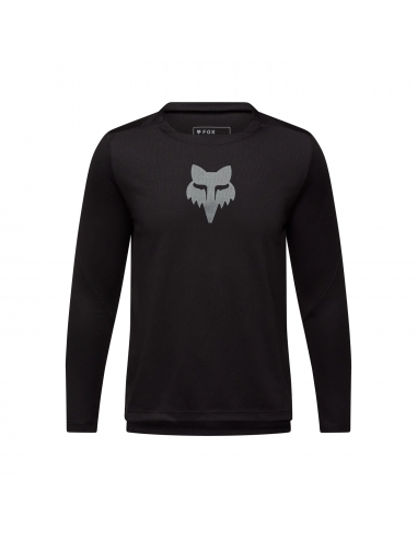Koszulka rowerowa z długim rękawem FOX Junior Ranger Fox Head Black