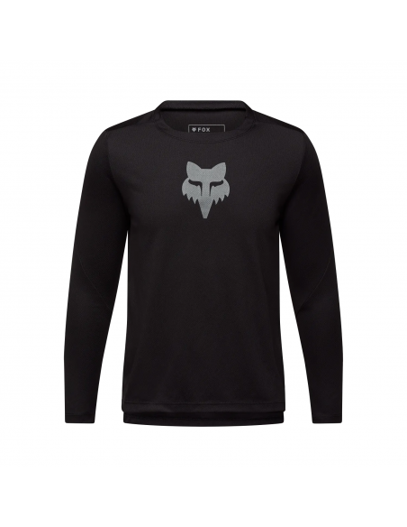 Koszulka rowerowa z długim rękawem FOX Junior Ranger Fox Head Black