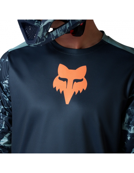 Koszulka rowerowa z długim rękawem FOX Junior Ranger Jersey Image Print Arctic Blue