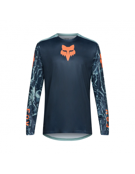 Koszulka rowerowa z długim rękawem FOX Junior Ranger Jersey Image Print Arctic Blue