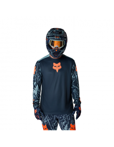 Koszulka rowerowa z długim rękawem FOX Junior Ranger Jersey Image Print Arctic Blue