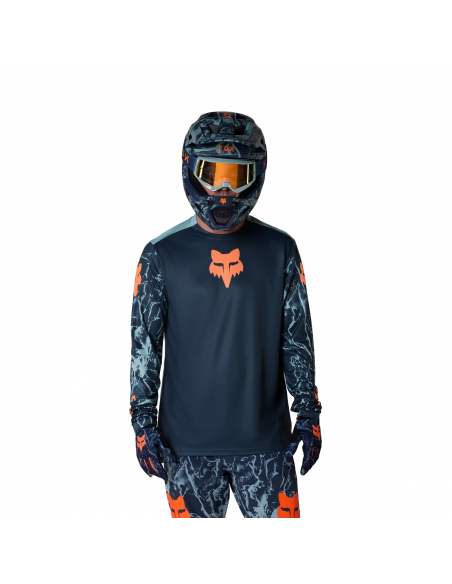 Koszulka rowerowa z długim rękawem FOX Junior Ranger Jersey Image Print Arctic Blue